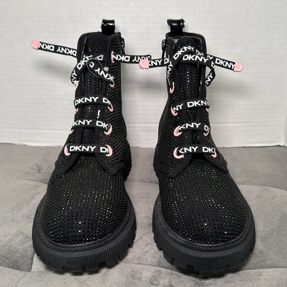 DKNY Girls Ava Speed Moto Sparkle Boots Size 4 NWOT - Picture 4 of 14